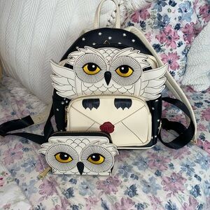 Loungefly Owl Howler Mini Backpack with Matching Wallet - Harry Potter - Hedwig